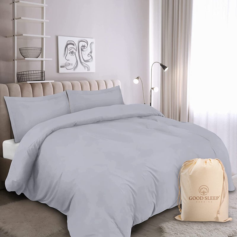 King Size Duvet Cover Set 1000 TC 3 Pc Quilt Cover Set Light Grey Bedding Set 100 Egyptian Cotton Duvet Covers 1 Duvet Cover King Size 2 Pillowcases Luxury Egyptian Cotton Bedding