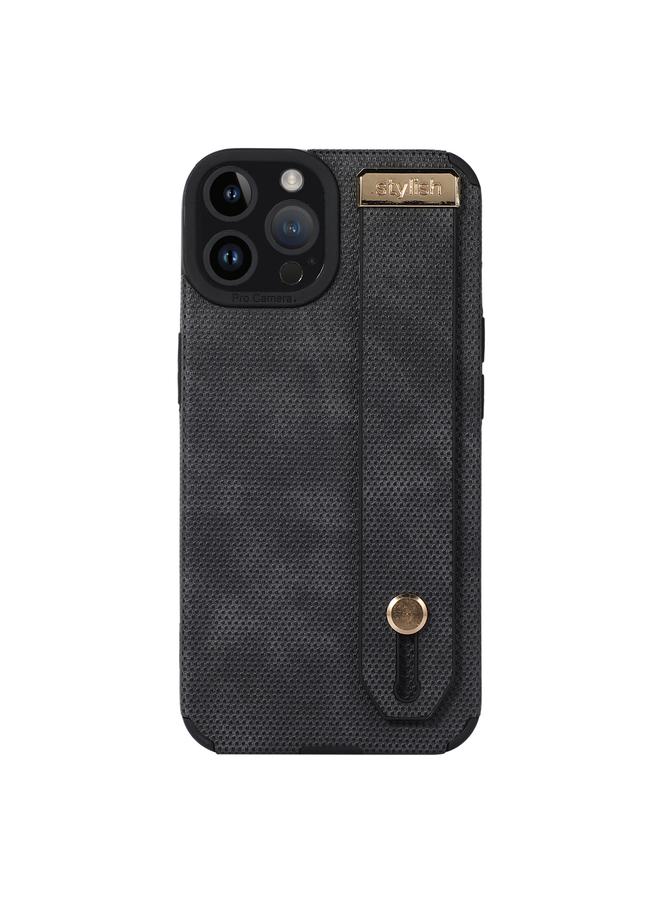 اس-توب جراب لهاتف iPhone 14 Pro Max مع حزام معصم من الجلد TPU - Image 1