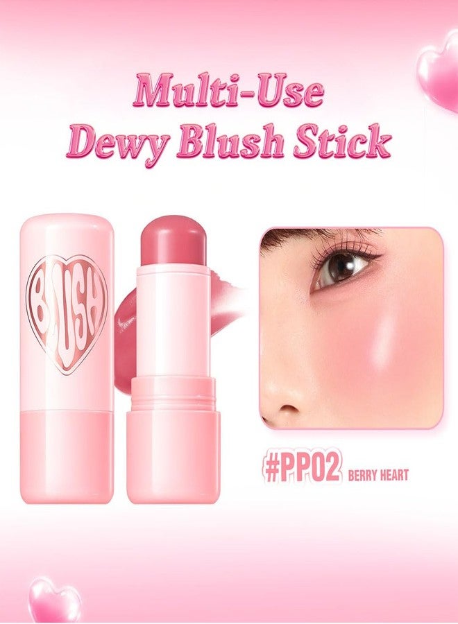  بينكفلاش أحمر خدود بينك فلاش ديوي ستيك - PP02 بيري هارت | أحمر خدود كريمي بلمسة نهائية ندية طبيعية | خفيف الوزن، قابل للتطبيق بطبقات، وسهل الدمج | لمعة متألقة لخدود مشرقة ومنتعشة - Image 5