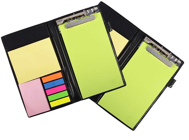 COI Memo Note Pad/Memo Note Book with Sticky Notes & Clip Holder in Diary Style… (Neon 2 pcs) - Image 1