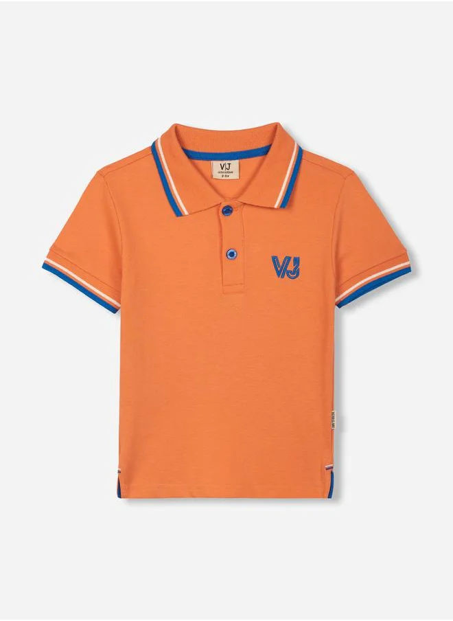 victor and jane Embroidered Logo Detail Polo T-Shirt by Styli