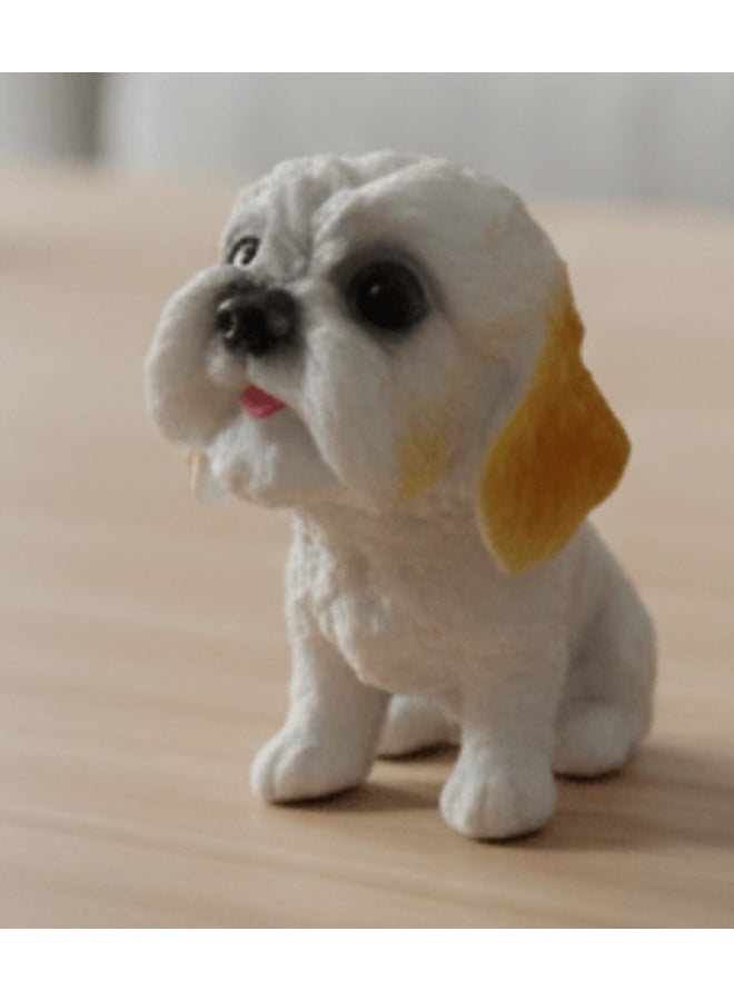 AKDC Mini Polyresin Dog Decorative Figurine – Elegant White Animal Showpiece for Minimal Home Décor, 5 cm - Image 1