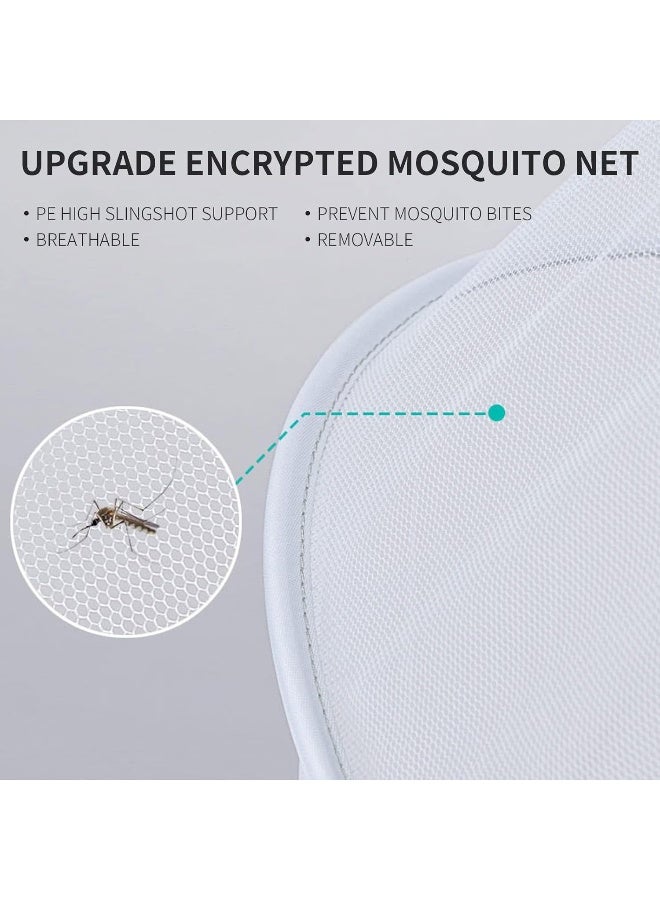 DUOMI Mosquito Net for Stroller,Encrypted Stroller Mosquito Net Full Cover with Double Zipper,Breathable & Foldable Netting for Baby Cover(White) - Image 2