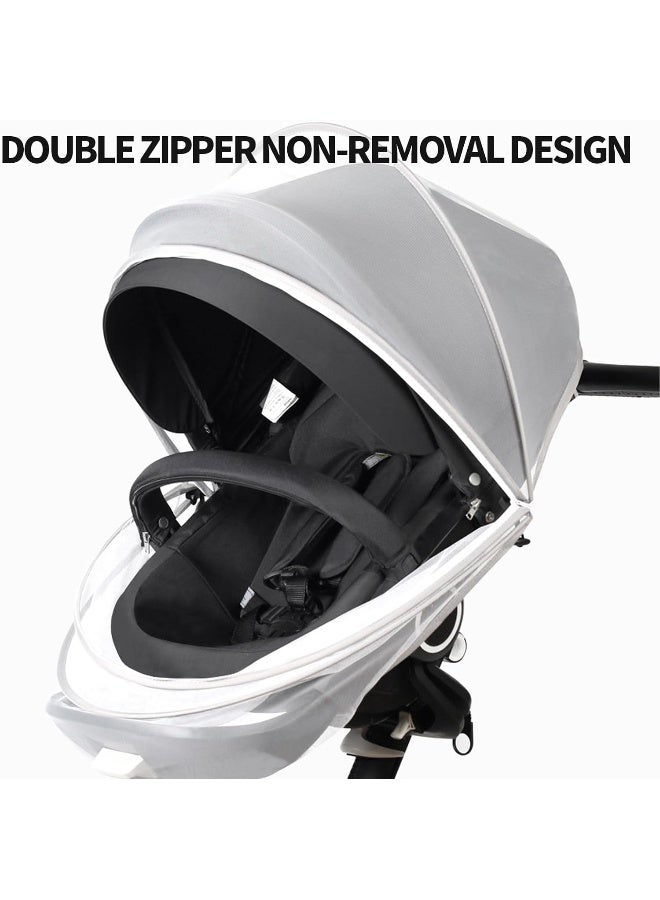 DUOMI Mosquito Net for Stroller,Encrypted Stroller Mosquito Net Full Cover with Double Zipper,Breathable & Foldable Netting for Baby Cover(White) - Image 3