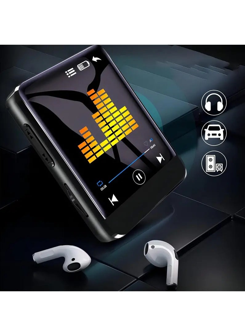 Boyi - 64gb Portable Mp3 Music Player, Full Touch Screen Music Player With Built-In High-Definition Speaker, Fm Radio, Voice Recorder, Ebook, Mini-Design, Support Video Playback, Ideal For Sports And Travel - Image 1