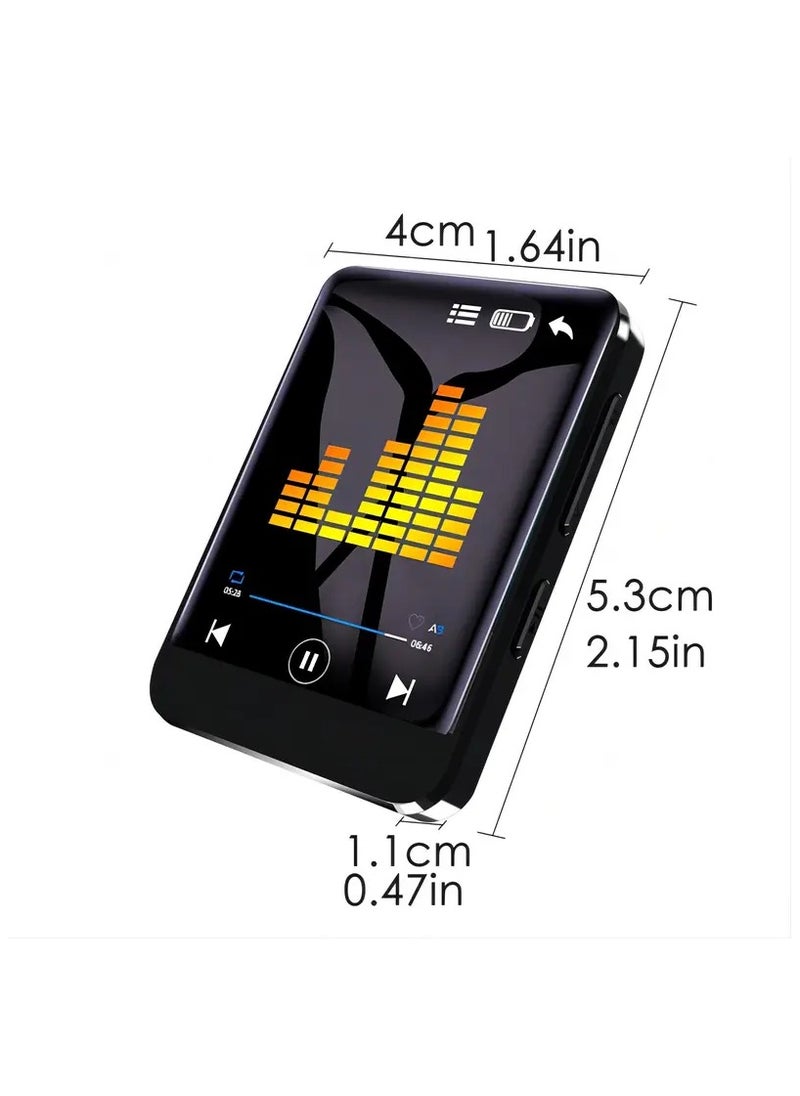 Boyi - 64gb Portable Mp3 Music Player, Full Touch Screen Music Player With Built-In High-Definition Speaker, Fm Radio, Voice Recorder, Ebook, Mini-Design, Support Video Playback, Ideal For Sports And Travel - Image 1
