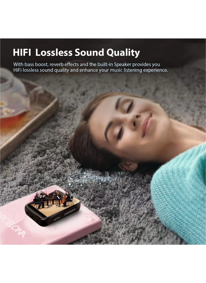 Boyi - 64gb Portable Mp3 Music Player, Full Touch Screen Music Player With Built-In High-Definition Speaker, Fm Radio, Voice Recorder, Ebook, Mini-Design, Support Video Playback, Ideal For Sports And Travel - Image 1