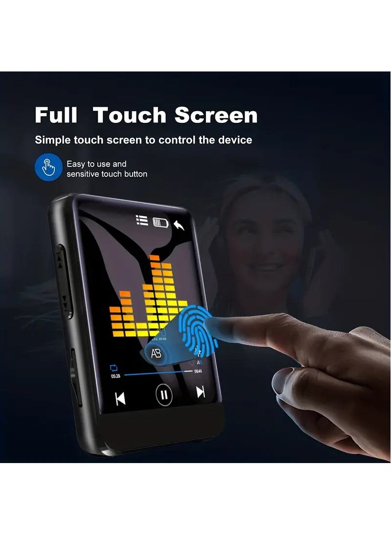 Boyi - 64gb Portable Mp3 Music Player, Full Touch Screen Music Player With Built-In High-Definition Speaker, Fm Radio, Voice Recorder, Ebook, Mini-Design, Support Video Playback, Ideal For Sports And Travel - Image 1