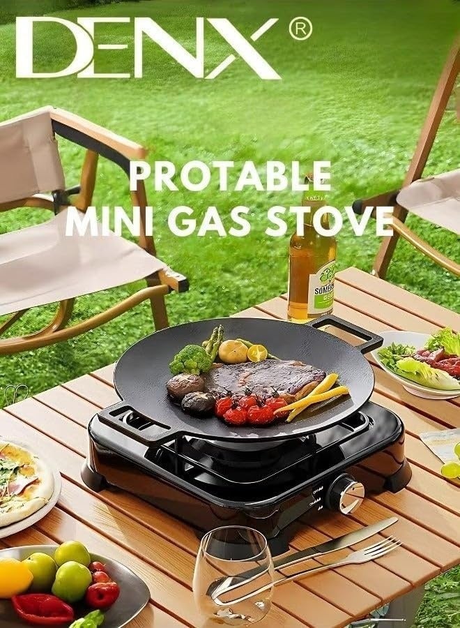 DENX Single Gas Stove DX2805 – 2200W Portable Single Burner Gas Stove, Cast Iron Construction, Manual Knob Control, Compact Cooking Stove for Home, Outdoor & Kitchen Use – Black - Image 4