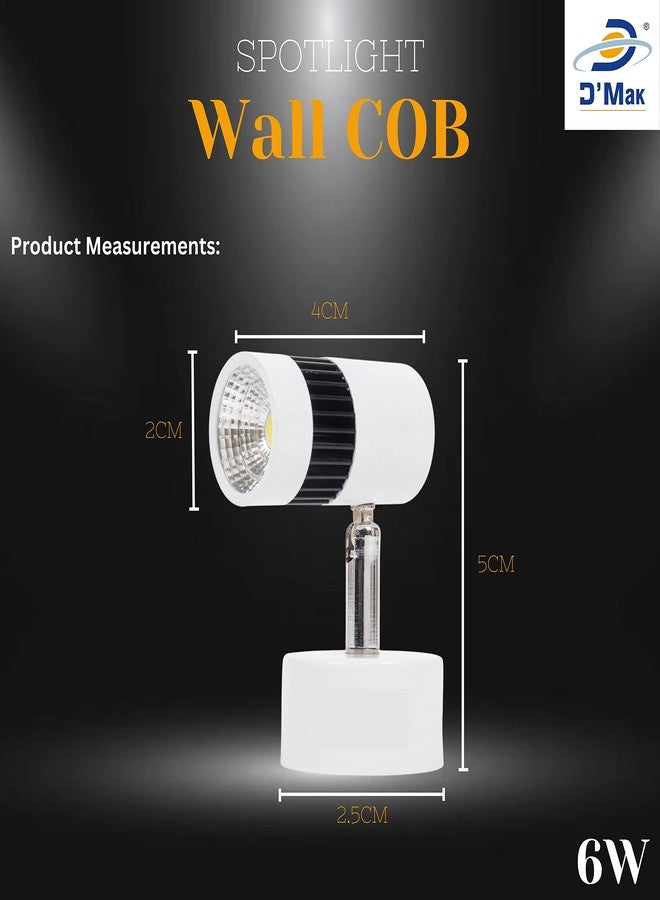 D'Mak D’Mak Adjustable 360 Degree LED Cob Focus Decorative Spotting Wall Track Light (6W, Warm White) -Set of 2 - Image 4