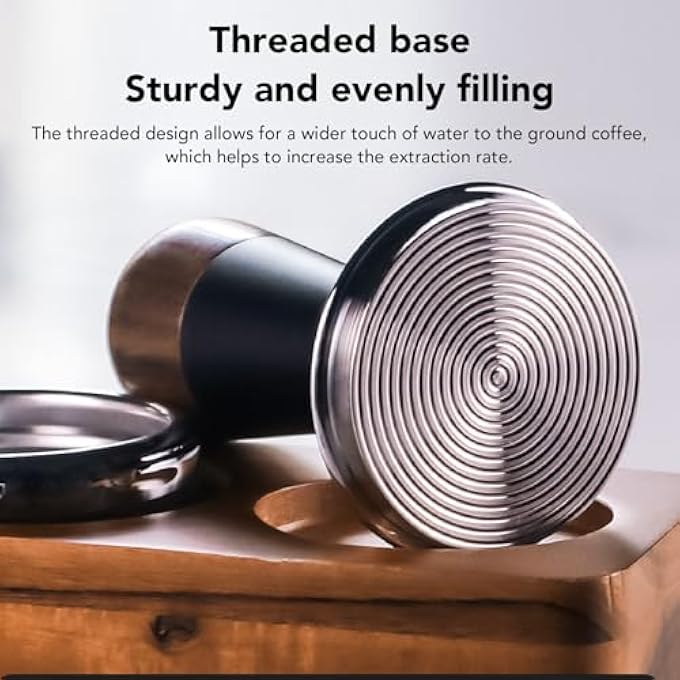 Dpofirs 51Mm 58Mm Espresso Tamper Spring Loaded Coffee Tamper Calibrated Coffee Tamper Walnut Wooden Handle Stainless Steel Base Coffee Hand Tamper For Coffee Making 51Mm  201In - Image 4