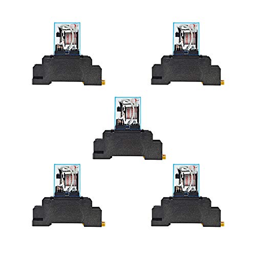 Ximimark 5Sets DC 12V Coil Power Relay LY2NJ HH62P JQX-13F DPDT 8 Pin 10A With Socket Base - Image 1