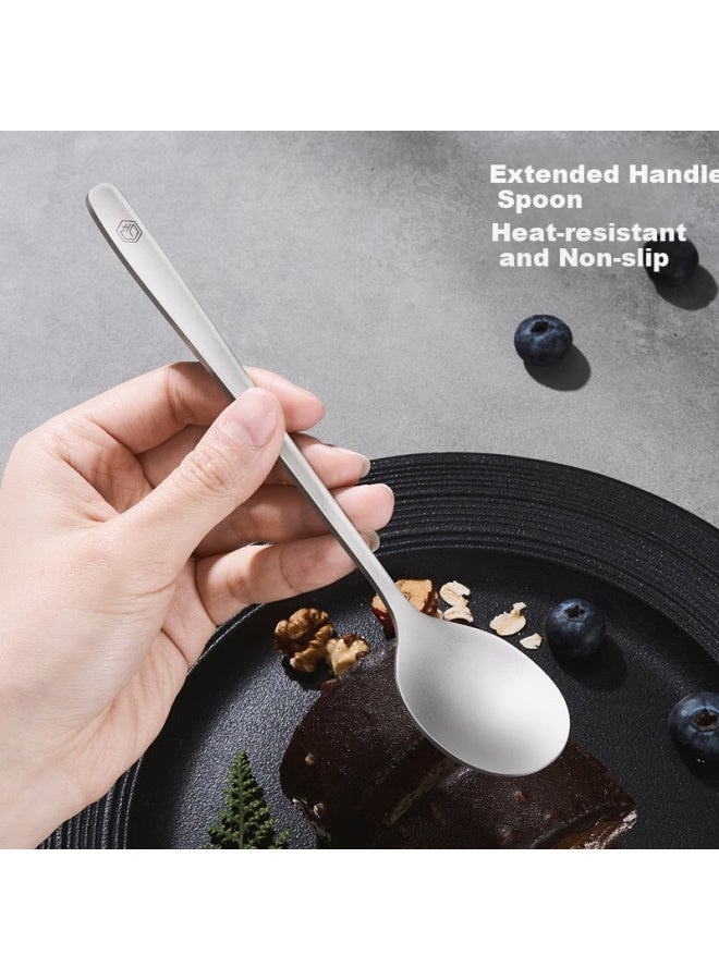 JD.com Jd Original Titanium Healthy Spoons, Soup Spoons For Home Use, Stainless Steel Korean-style Round Spoons [anti-corrosion And Rust-resistant], Set Of 2 - Image 2