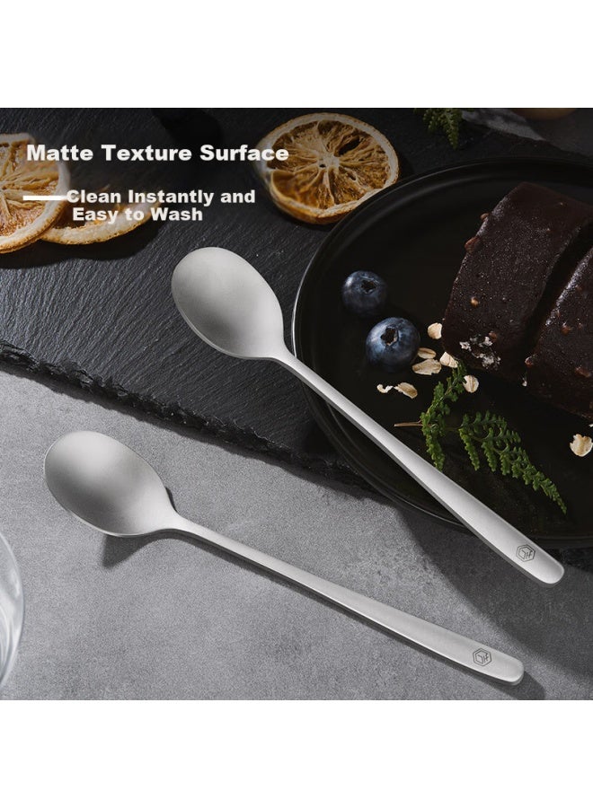 JD.com Jd Original Titanium Healthy Spoons, Soup Spoons For Home Use, Stainless Steel Korean-style Round Spoons [anti-corrosion And Rust-resistant], Set Of 2 - Image 4