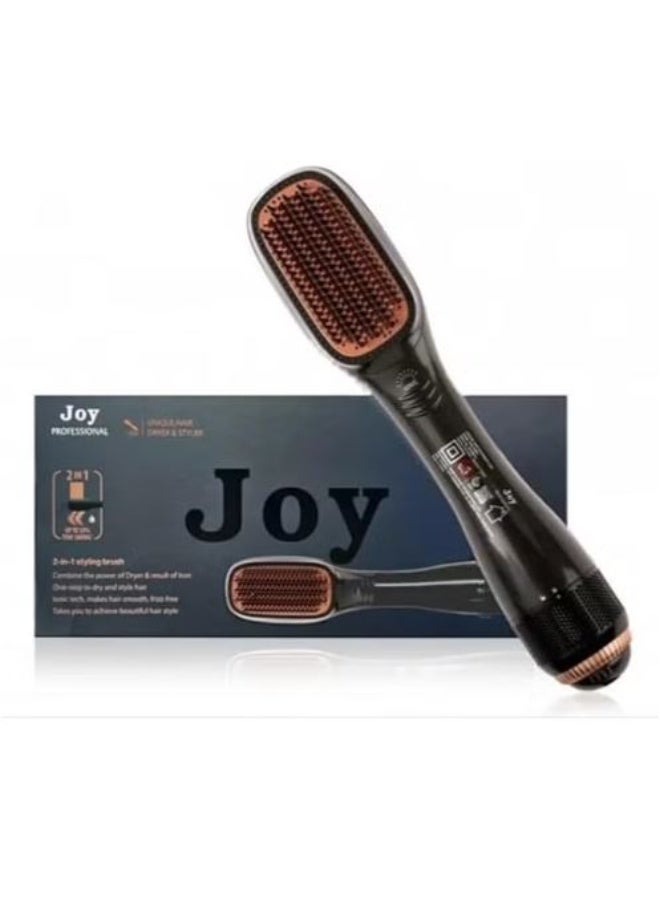 RYN Joy Professional 2-in-1 Hair Styling Brush, Heated Straightening & Curling Comb with Ionic & Anti-Frizz Technology - Image 1