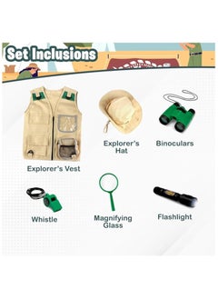 Home Smart Home Smart Safari Costume Vest Hat and Other Accessories for Kids Explorer and Outdoor Activity Role Play Dress  - Image 2