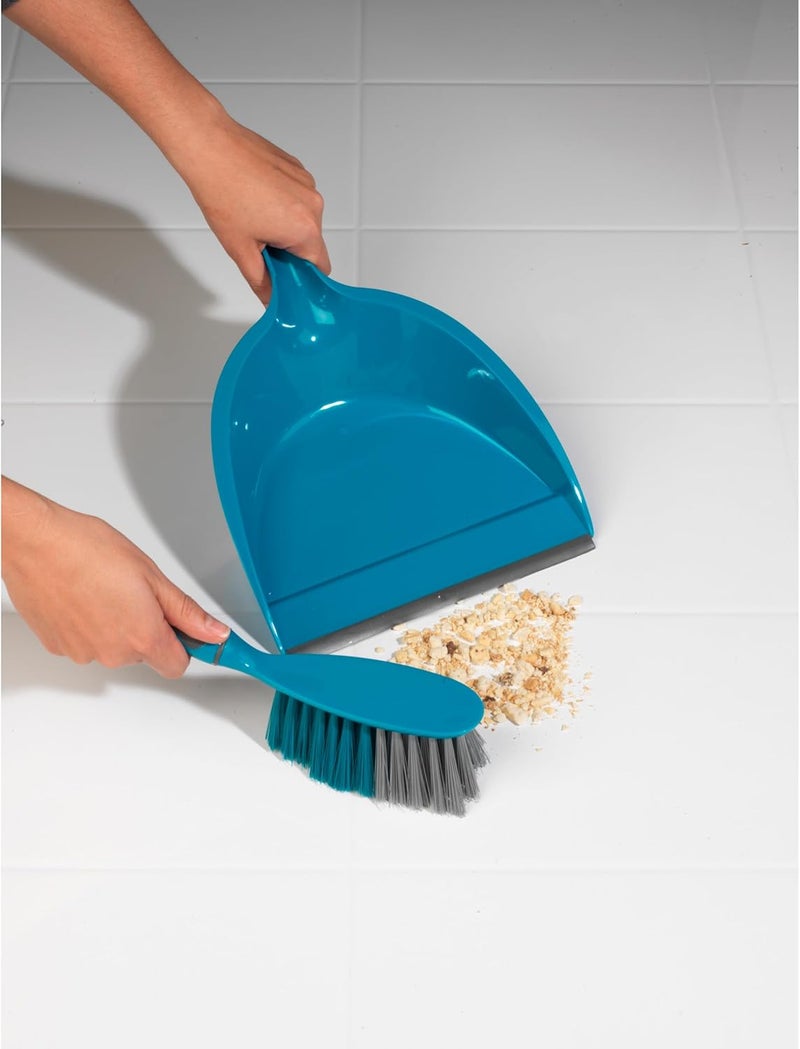 Beldray LA024152TQ 5 Piece Cleaning Set - Soft Bristle Broom Dustpan and Brush, Scrubbing Brush and Dish Brush, Cleaning Utensils, Spring Cleaning Kit, Sweeping, Soft Handles, Turquoise - Image 5