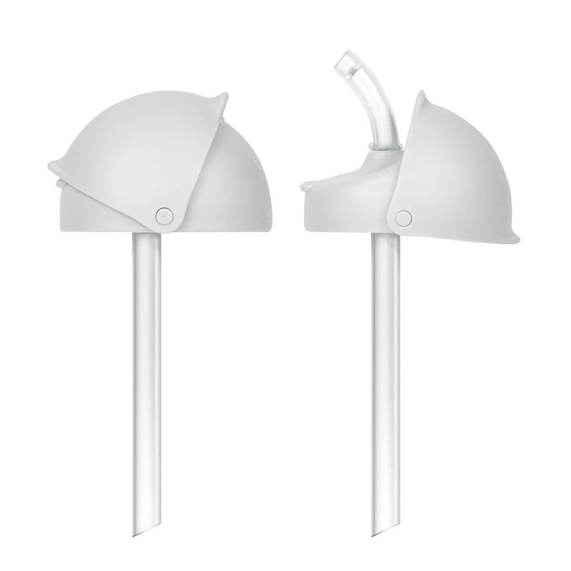 BOON Nursh Silicone Straw Sippy Cup Lid - Conversion Top for Bottles - Toddler Cup Top - Changes Baby Bottles into Cups - 2 Count - Image 1