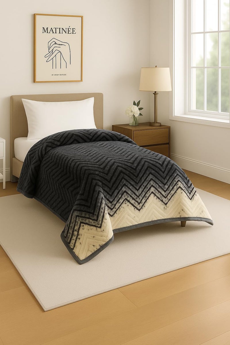 Nivasam Premium Single Bed Mink Blanket | 1.6 kg | Ultra-Soft | Plush & Warm | Modern Designer Winter Blanket for All Seasons (Night Glacier) - Image 1