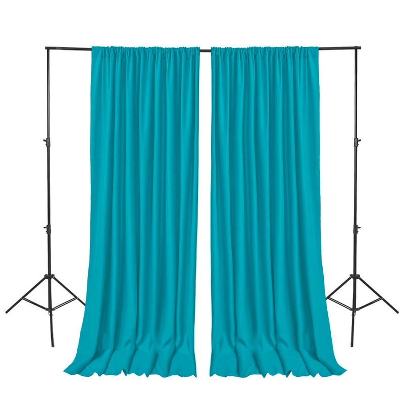 Hiasan Turquoise Backdrop Curtains for Parties Polyester Photography Backdrop Drapes for Family Gatherings Wedding Decorations 5ftx10ft Set of 2 Panels