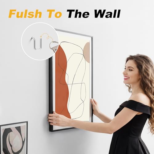 PinCute Picture Hangers, PinCute Picture Hanging Hooks Drywall Hooks Holds Up to 100lbs No Tools Need, Hang Art, Clocks, Frames or Planters 50 PCS - Image 2