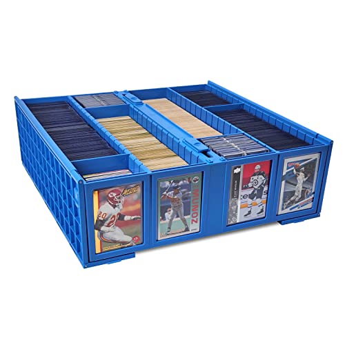 BCW Collectible Card Bin – Blue | Holds 3200 Cards | Includes 4 Dividers | Storage for Pokémon, MTG & Sports Cards - Image 1