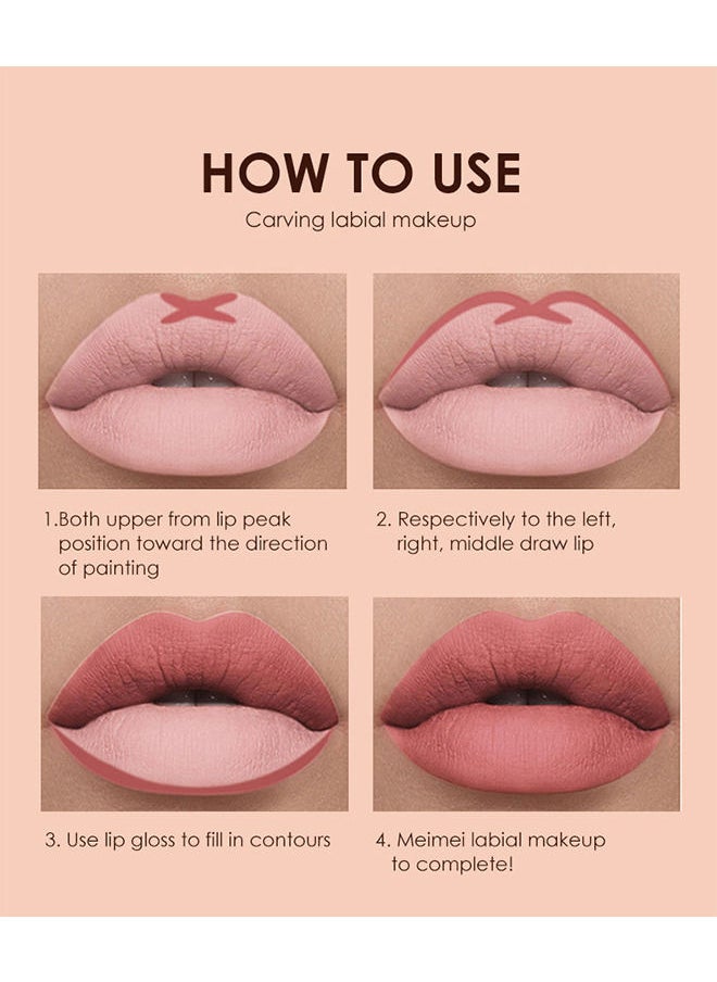 LANGMANNI - 6 Colors Matte Nude Lipstick Set Liquid Lipstick Velvet Lip Gloss Lip Stain Long Lasting Waterproof Nude Pink Lipstick Set for Women Lip Makeup Kits - Image 1