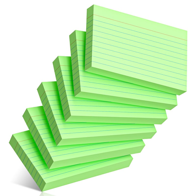 Nichela 300 Count Index Cards 3 x 5 Inch Ruled Green Index Cards, Flash Cards College Ruled for School, College, Office and Home Organization, Durable Study To Do List Note Cards with Ruled Lines - Image 1