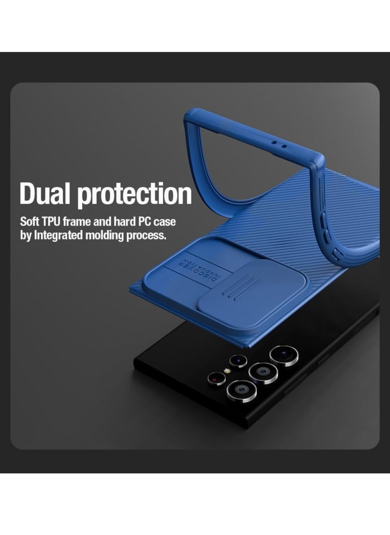 Nillkin - Samsung Galaxy S24 Ultra Case, Slide Camera Case Design, 360° Full Body Coverage Shockproof Phone Cover, Anti-Fall Anti-Scratch Anti-fingerprint Protective Case for Samsung Galaxy S24 Ultra 5G, Blue - Image 1