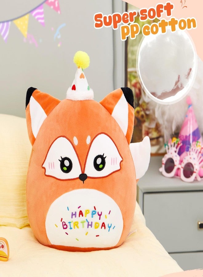 Glow Guards 15'' Happy Birthday Red Fox Plush Pillow,Cute Fox Stuffed Animal,Soft Plush Toy Birthday Party Decoration Gifts for Kids Girls Boys Toddlers - Image 5