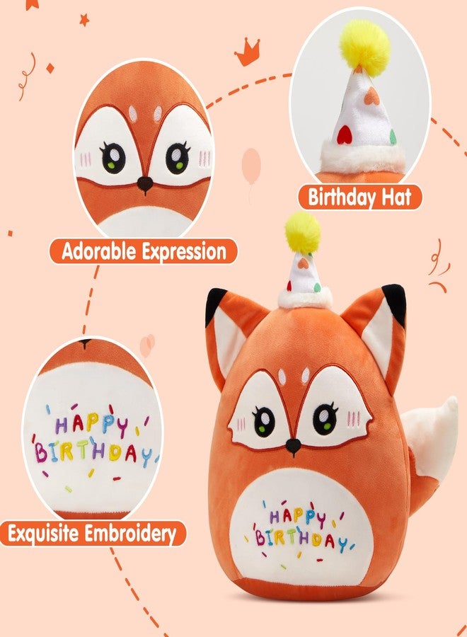 Glow Guards 15'' Happy Birthday Red Fox Plush Pillow,Cute Fox Stuffed Animal,Soft Plush Toy Birthday Party Decoration Gifts for Kids Girls Boys Toddlers - Image 4