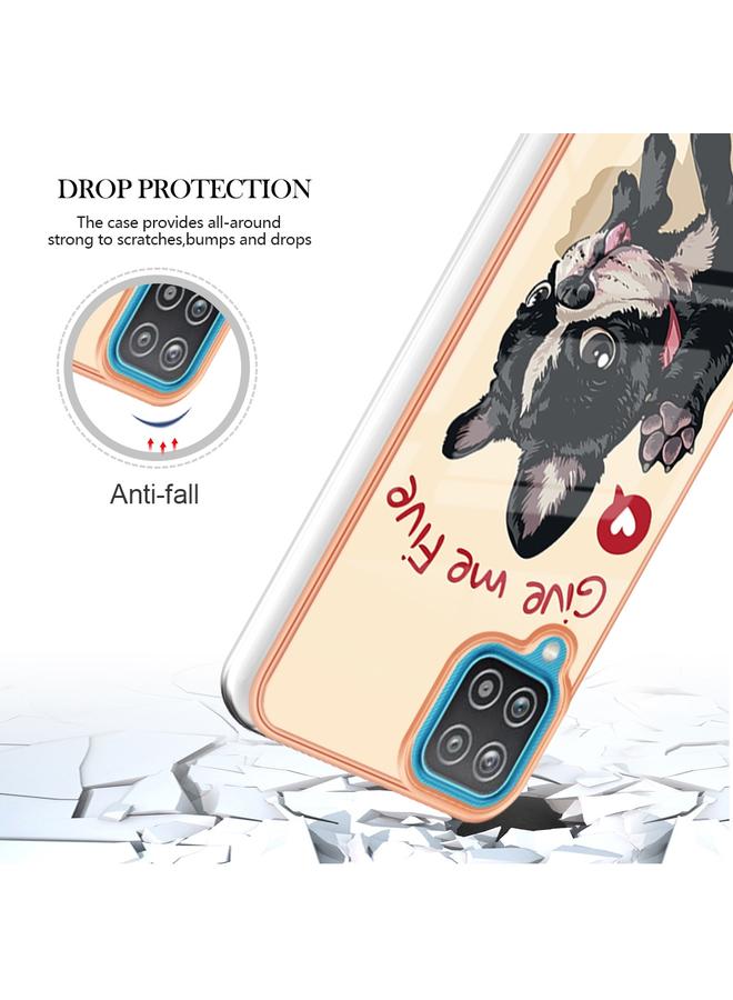 S-TOP Case For Samsung Galaxy A12 Electroplating Marble Dual-side IMD Phone Case - Image 5