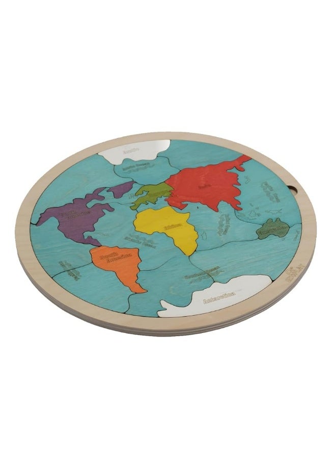 EKOPLAY 7 Continents  5 Oceans of The Earth Wooden Jigsaw Puzzle for Kids  21 Puzzle Pieces  Learning  Educational Toy Gift for Boys  Girls Ages 3 Years and Above - Image 5
