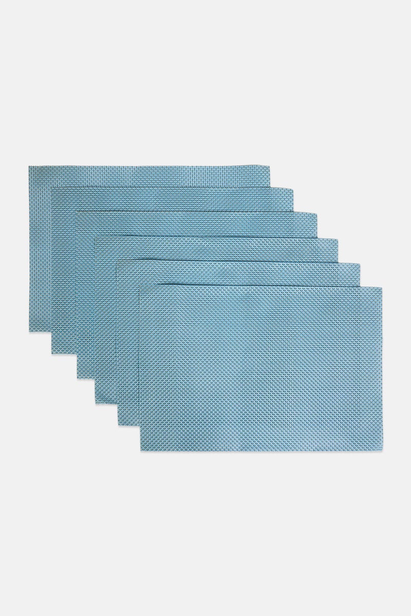 Bombay 6 Pcs Texteline Placemats, Blue - Image 3