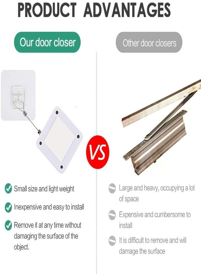 YOPRAM Punch-Free Auto Door Closer, Multifunctional for Residential & Commercial Use, Steel Drawstring for Bedroom/Storm/Home - Image 5