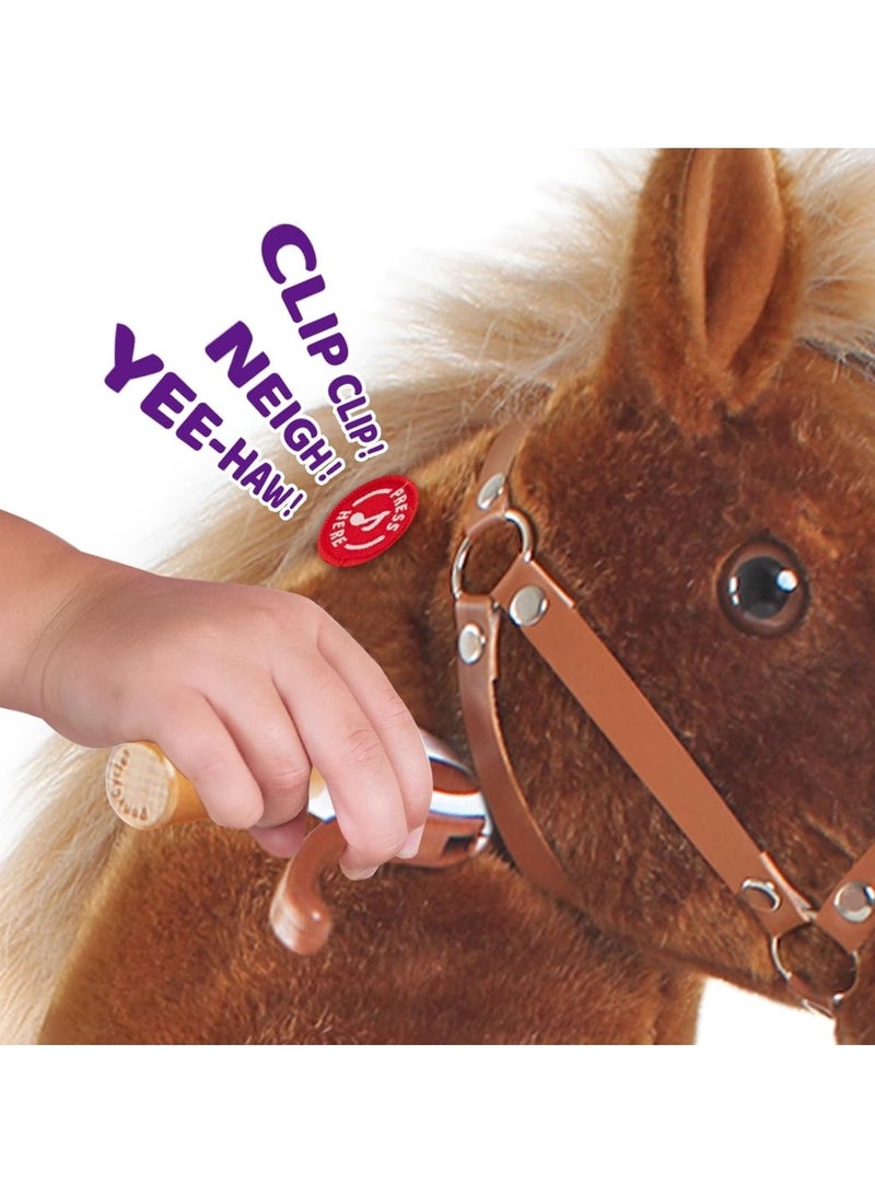 PonyCycle Official Licensed Kids Riding Horse Toy No Battery No Electricity Indoor and Outdoor best Gift for Kids 4 to 8 years-Brown Medium - Image 2