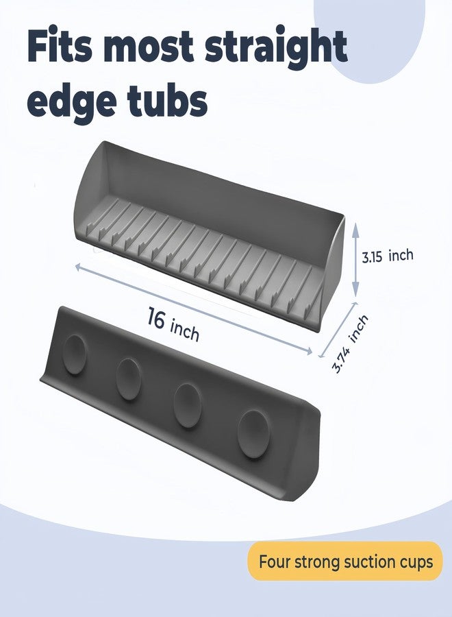 DAECHAO Bathtub Splash Guard - Silicone Bath Splash Guard Shelf - Bath Toy Storage for Kids - Silicone Splash Guard with 4 Suction Cups, No Mess Water Spill in Bathroom - Image 2