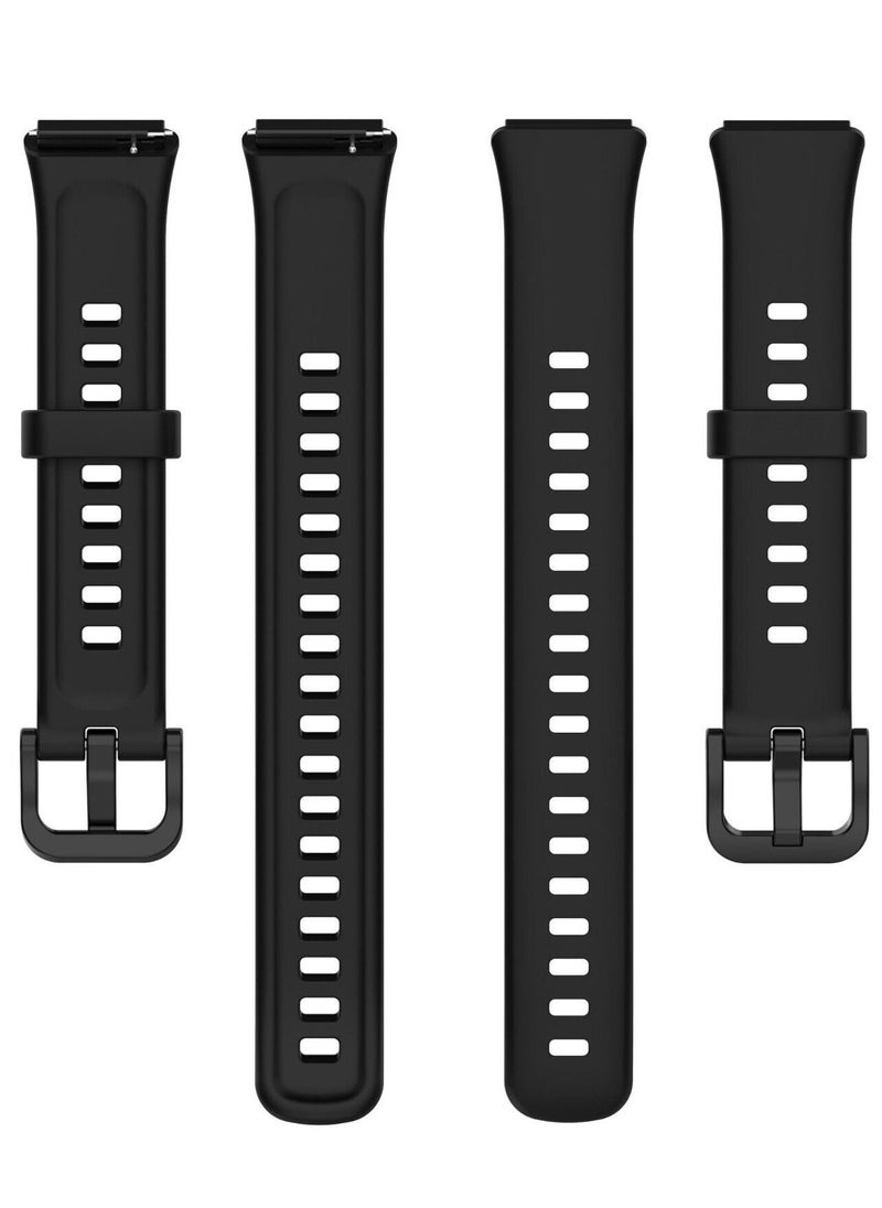 TWEGGON - Huawei Band 7 Strap Soft Silicone Replacement Strap Compatible with Huawei Band 7 Black - Image 1