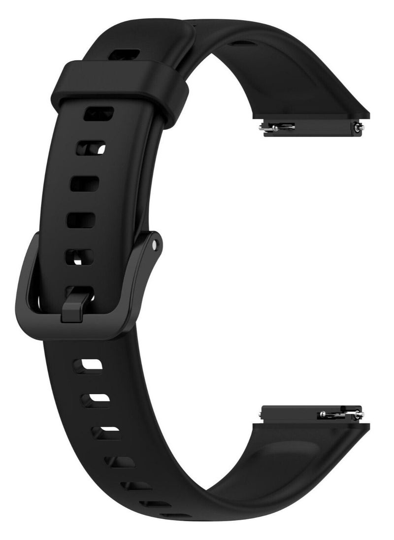 TWEGGON - Huawei Band 7 Strap Soft Silicone Replacement Strap Compatible with Huawei Band 7 Black - Image 1