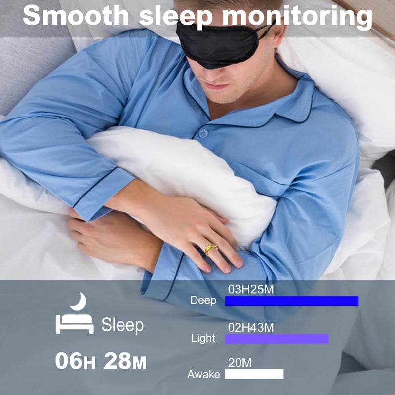 R6 Smart ring, waterproof fitness sleep smart ring for men and women, gift (Gold) - Image 5