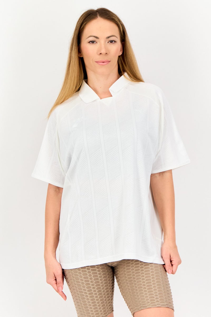 PUMA قميص بولو تنس قصير الأكمام للنساء من بومة X سلكت، أبيض - Image 1