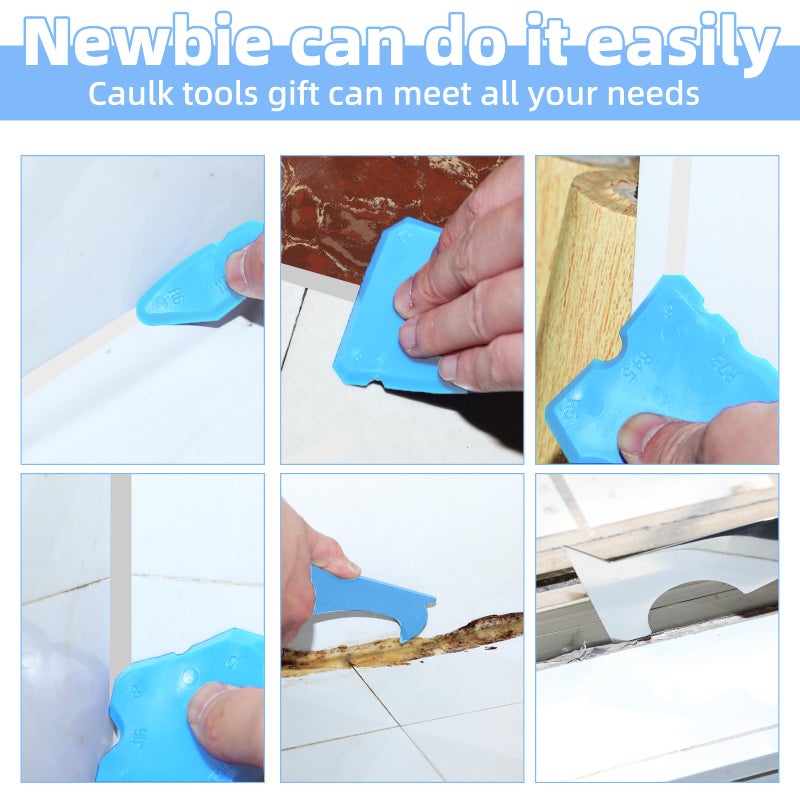 Leikius PRO Caulk Gun Kit Heavy Duty Silicone Caulking Gun Thrust Ratio 25:1 No-drip Rotating Barrel and Caulking Tools,Sealant Tools Grout Scraper For Kitchen Bathroom Sink Joint,With Gift Box - Image 4