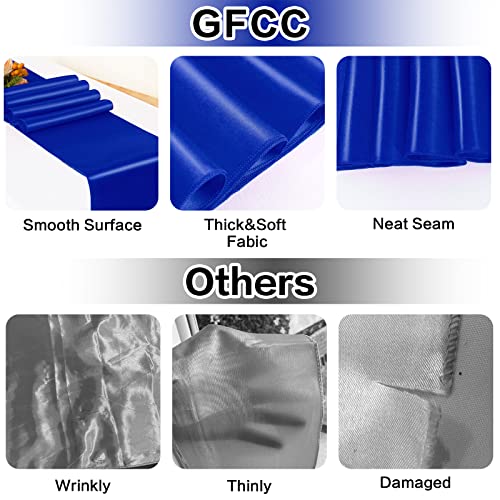 GFCC Royal Blue Table Runner - Pack of 10 Satin 12 x 108 Inches for Wedding Party Events Decoration - Image 2