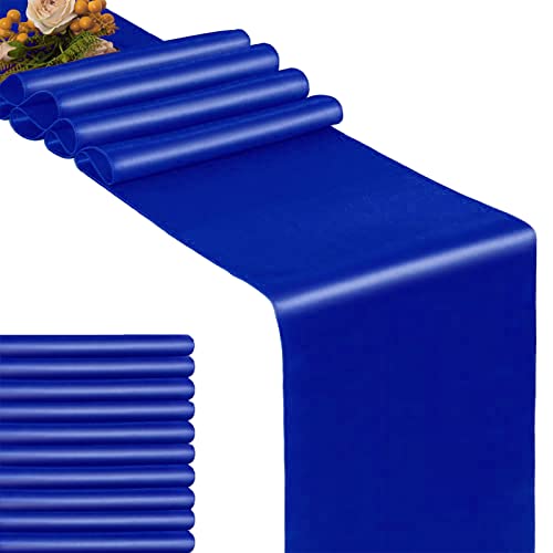 GFCC Royal Blue Table Runner - Pack of 10 Satin 12 x 108 Inches for Wedding Party Events Decoration - Image 1