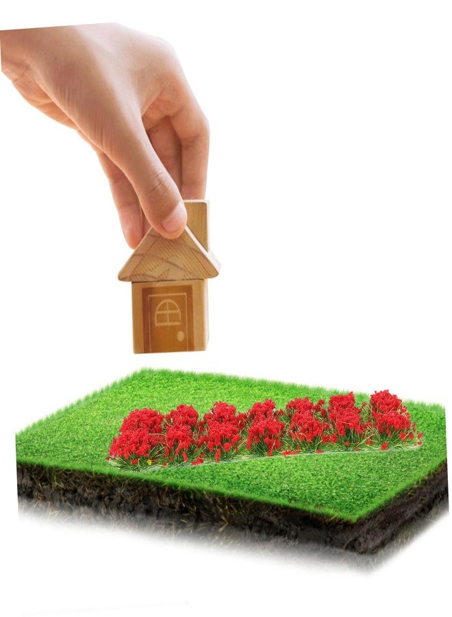 ORFOFE Red Micro Landscape Simulation Flower Cluster for DIY Miniature Gardens Dollhouses and Terrarium Decor - Image 3