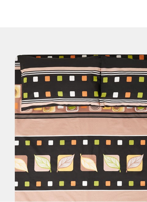 King Bedsheet Signature Collection Cotton Blended 170 TC Parcal Premium Quality Everyday Use Breathable And Soft 1 King size Flat Sheet 279x254 cm, 2 Pillowcases 51x76 cm Printed Design Multicolour