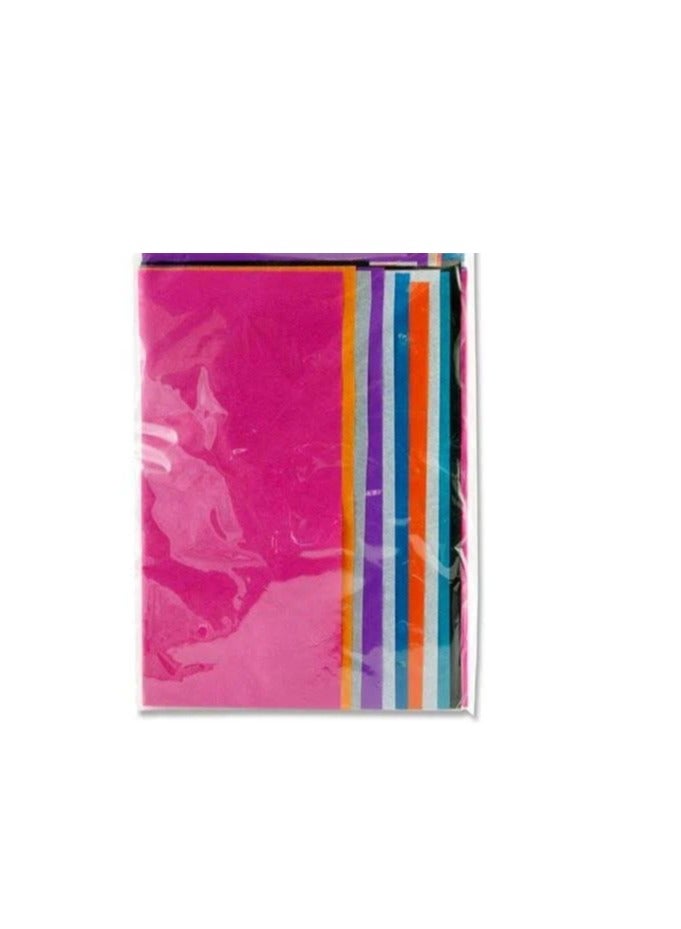 Flamingo Get creative with this pack of Icon Asssorted Tissue Paper This tissue paper pack includes 10 assorted colours Magenta Orange White Turquoise  Purple  Light Green Yellow Pink  Black and Green Comes in a pack of 10 sheets with 1 sheet of each colour. Each tissue paper sheet measures 500mm x 700mm - Image 2