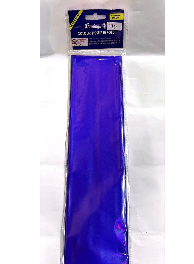 Flamingo Get creative with this pack of Icon Asssorted Tissue Paper This tissue paper pack includes 10 assorted colours Magenta Orange White Turquoise  Purple  Light Green Yellow Pink  Black and Green Comes in a pack of 10 sheets with 1 sheet of each colour. Each tissue paper sheet measures 500mm x 700mm - Image 3