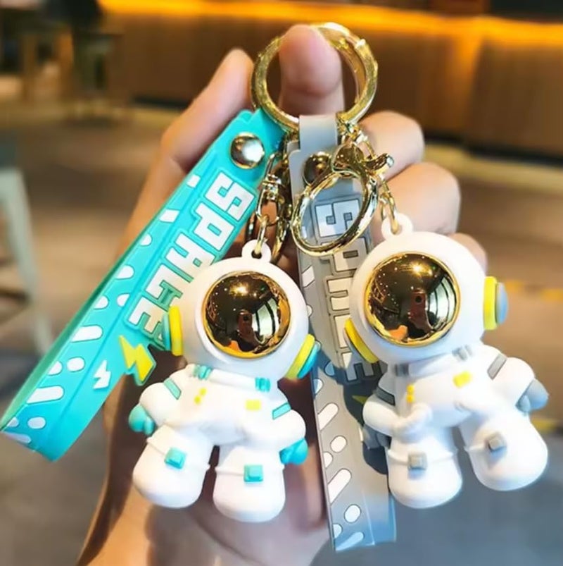 AEROSTARK Cartoon Characters Keychain for Girls Boys, Cute Silicon Keychains Accessories Keyring Key Purse Backpack Car Charms for Kids Gifts (Astro Grey & Blue Combo) - Image 2