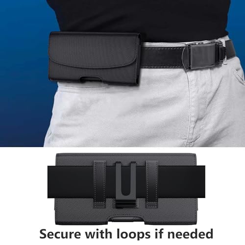 DeBin Belt Case for Galaxy S25+ S24+ Plus, 5G S24 FE S23+ S22+ S21+ S20+ S10+ A15 A25 A54 A53 A52 A20 Cell Phone Belt Holster with Belt Clip Carry Pouch Holder (Fits Samsung Phone with Case on) - Image 4